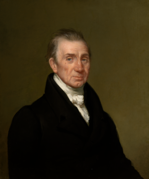 Man(James Monroe) in a seated pose for a portrait