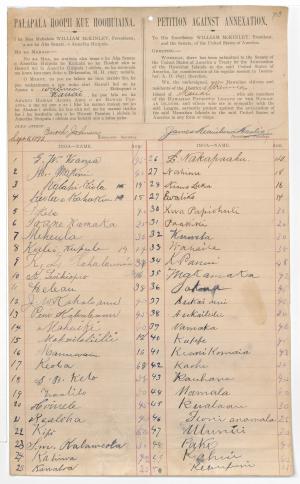 Two-column document containing many different signatures.